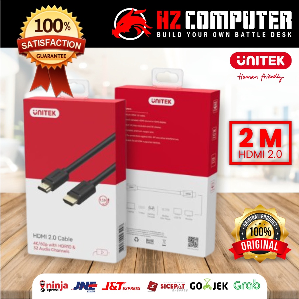UNITEK HDMI Cable - 2M | 2 Meter | HDMI 2.0 | Kabel HDMI
