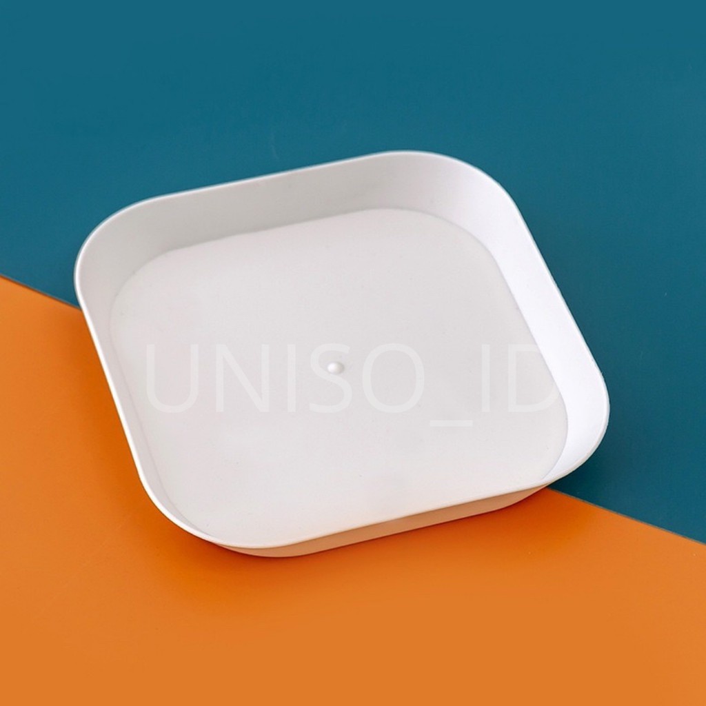 UNISO - PIRING PLASTIK MAKAN UNIK TEMPAT WADAH BUAH SAYURAN SNACK KUE SAJI SERBAGUNA MAKANAN | PIRING SNACK | PIRING UNIK | PIRING ESTETIK | PIRING PLASTIK KECIL | PIRING BUAH | PIRING MURAH-Putih