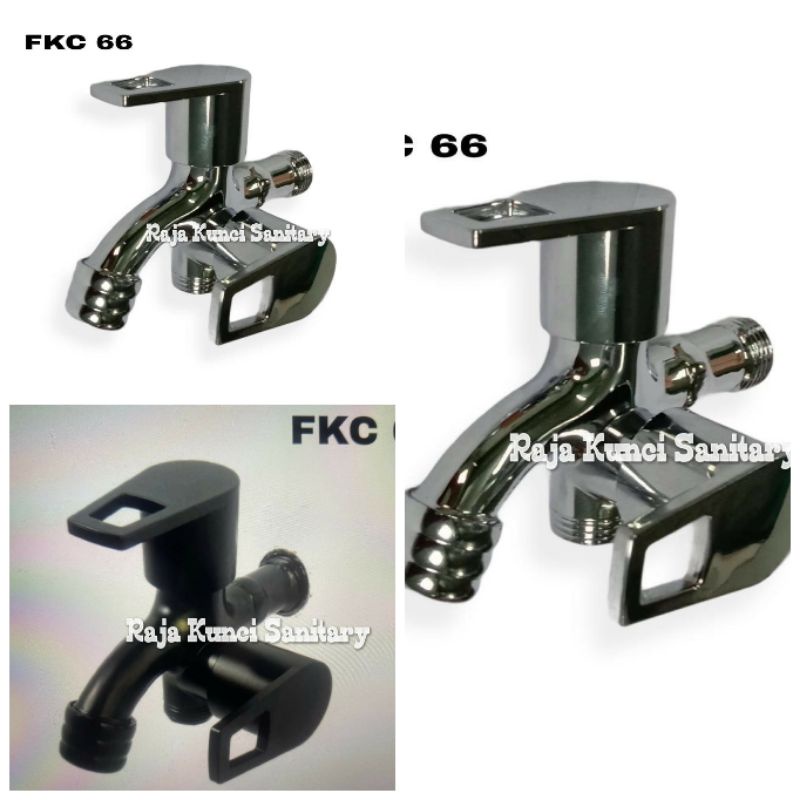 Kran Cabang Hitam Black/Chrome/Kran Cabang Engkol Bolong/Kran Shower/ABS Series