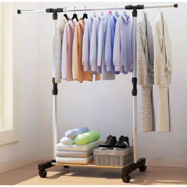 gantungan baju / stand hanger singgel rak