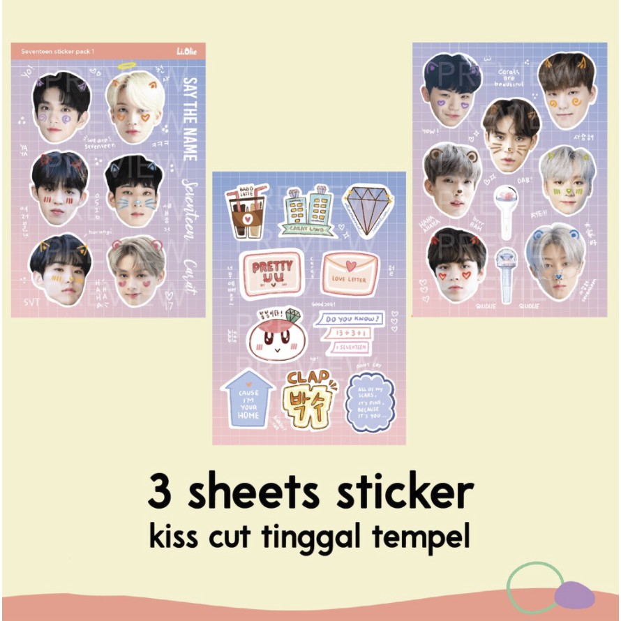 

Stiker Seventeen SET - Aesthetics Sticker Case Mingyu Wonwoo Hoshi Woozi SCoups