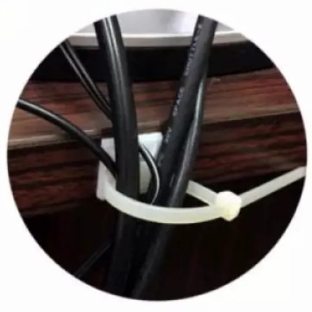 Dudukan Cable Ties organizer hitam perapih kabel holder pengikat meja