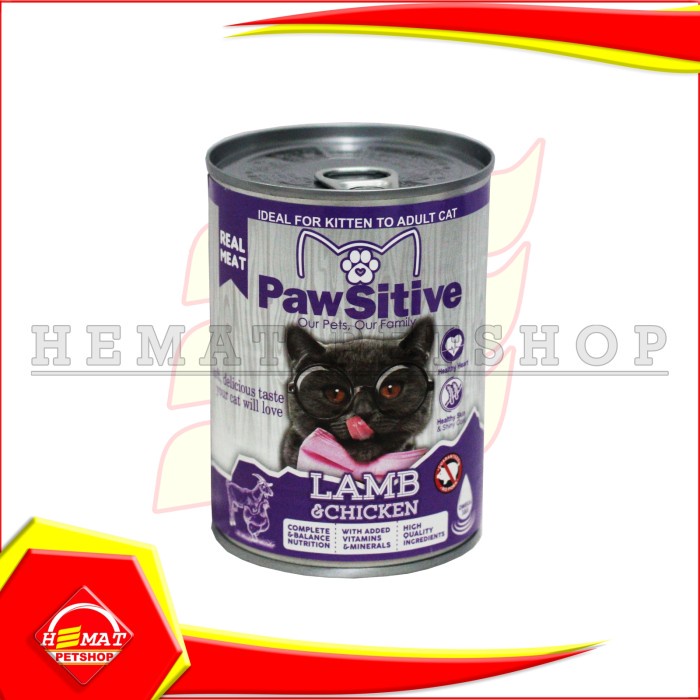 ds014f Pawsitive Makanan Basah Wet Food Anak Kucing Dewasa Kaleng 400 Gram - Lamb Chicken Xsd20C1
