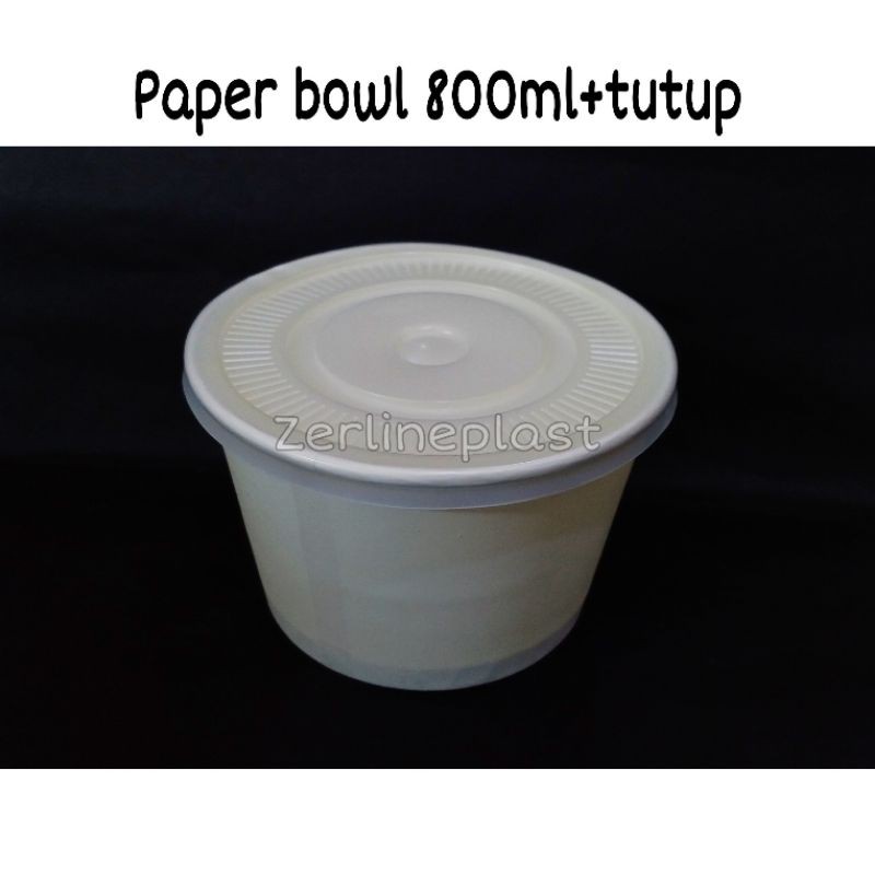 PAPER BOWL 800ml (Mangkok Kertas) @50set