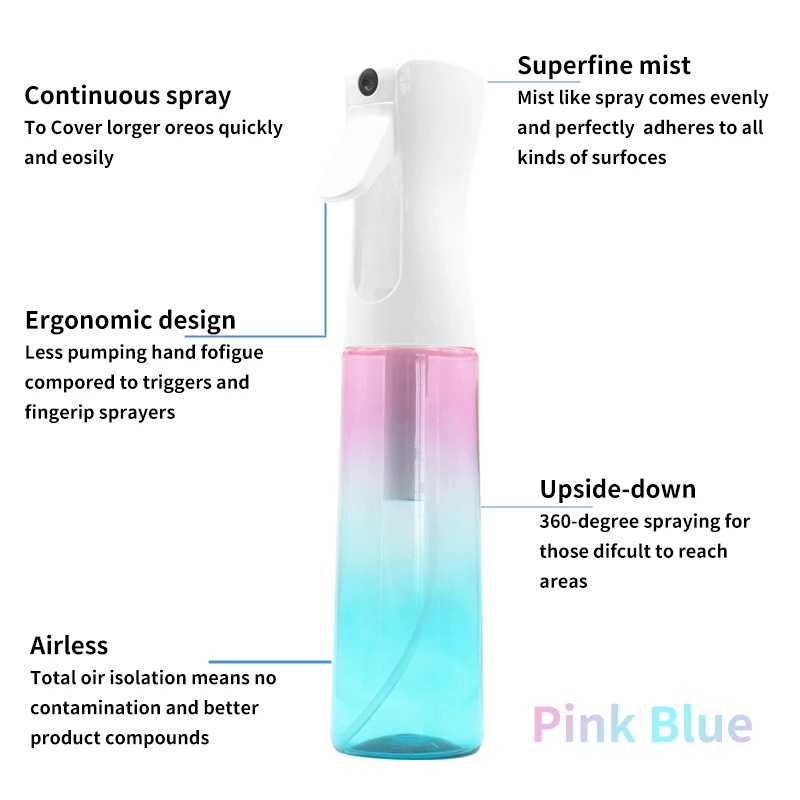 [ Featured ] NEWEST 300ml Gradient Hairdressing Spray Bottles / High Pressure Empty Fine Mist Spray Bottle / Continuous Hairdressing  Barber Water Sprayer  Salon Tools