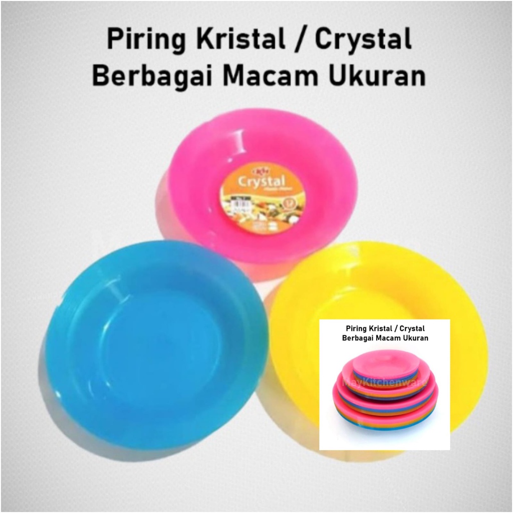 Piring Plastik KH crystal 8, 9 Inch/ Piring Makan Plastik Crystal
