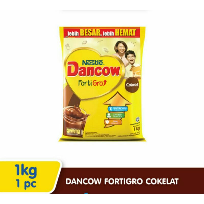 

Dancow Fortigro Cokelat 1kg Usia Sekolah Susu Bubuk [ 1kg Pouch ]