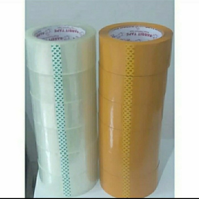 

Lakban Bening Dan Lakban Cokelat Premium Berkualitas 2inchx100yard Rabbit tape