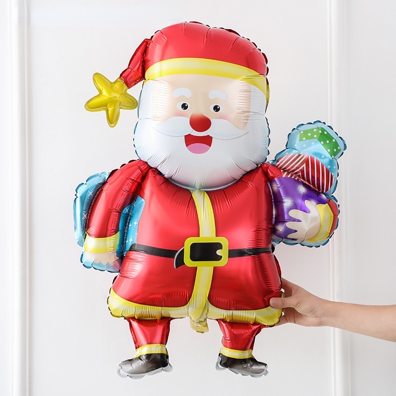 Balon Desain Santa Claus Elk Snowman Bahan Aluminum Film Untuk Dekorasi Rumah