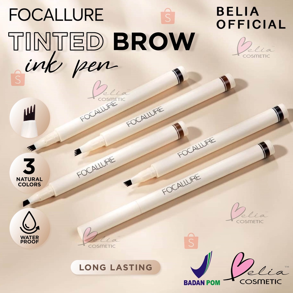 ❤ BELIA ❤ FOCALLURE Fluff Tinted Brow Ink Pen FA161 | Pensil Alis | Eyebrow Pen | BPOM