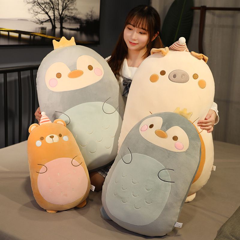 80cm Jumbo Super Big Dinosaur Plushie Bear Penguin Plush Toy Doll Stuffed Toys For Girls children Throw Pillow