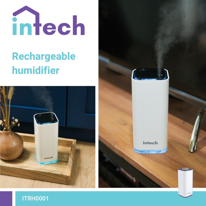 Intech Rechargeable Humidifier Pelembab Udara Pewangi Putih Original