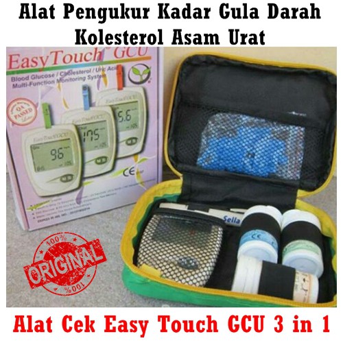 Original alat cek gula darah 3 in 1 kualitas terbaik easy touch GCU alat cek asam urat dan kolestero