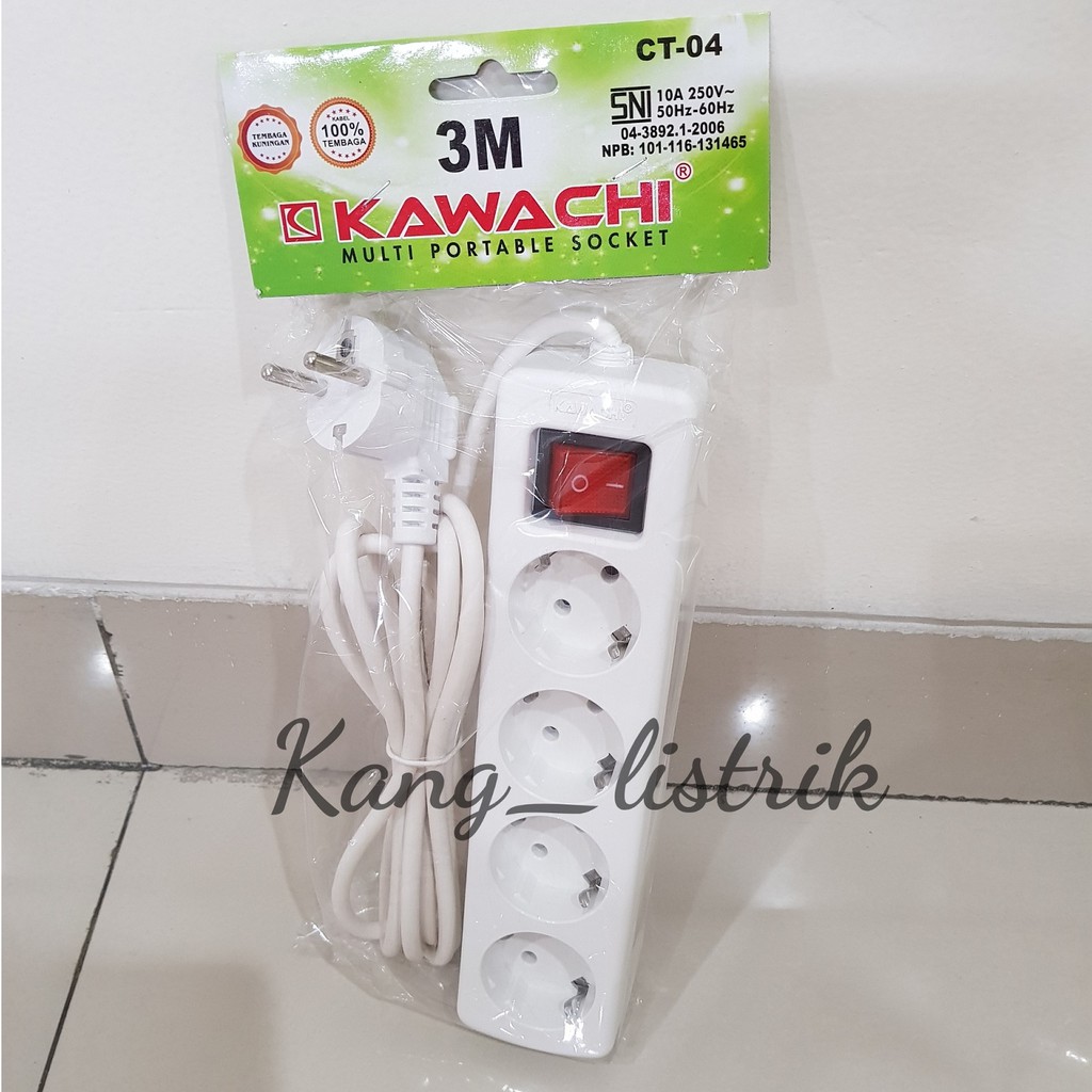 Stop Kontak + Saklar Visero 4Lubang 3Meter