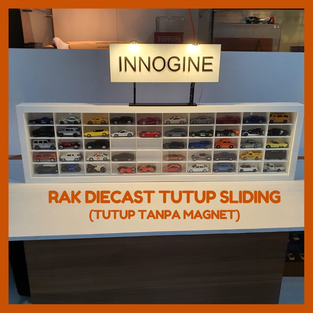 Rak Diecast Tutup Sliding Box Akrilik Organizer Kotak Acrylic Miniatur
