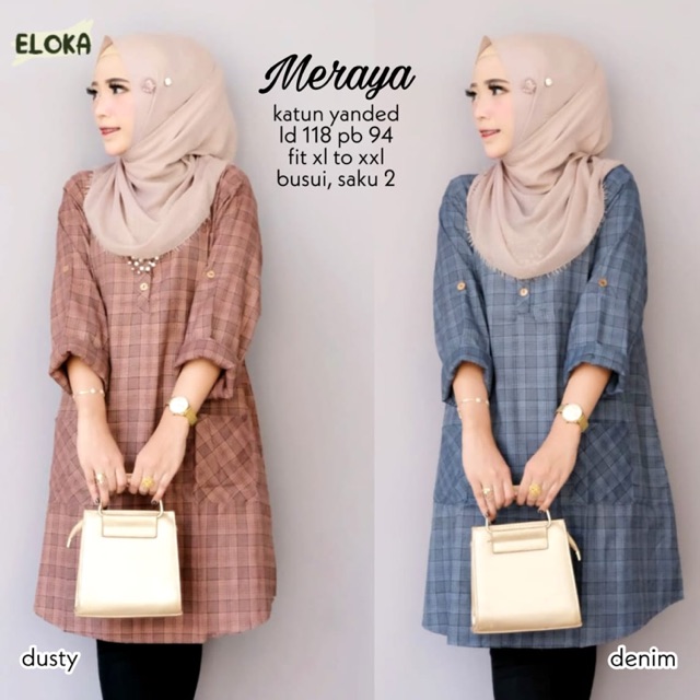Ready Stock Meraya Tunik Ory by Eloka Real Picture