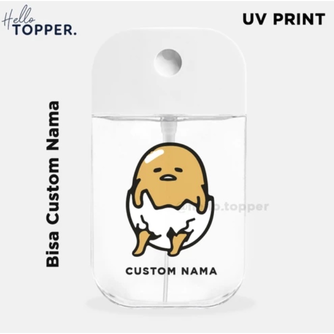 Custom Nama Botol Hand Sanitizer Parfum 45ml UV Print - Gudetama