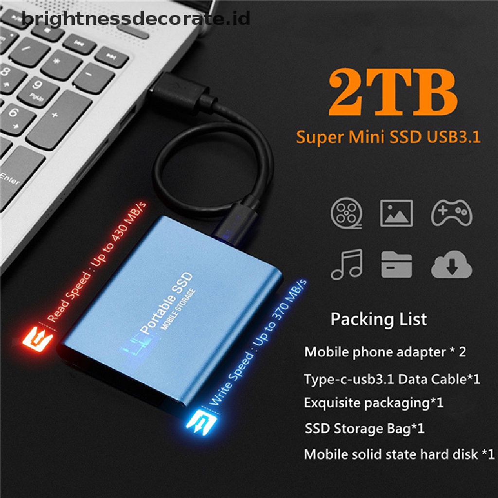 (birth) Hardisk SSD 4TB / 2TB / 1TBGB Usb 3.1 Portable