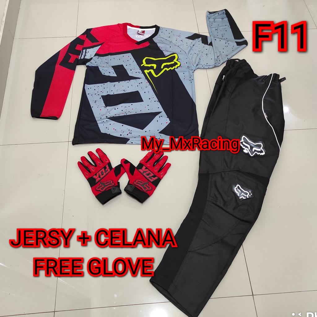 Jerseyset TRAIL CROSS- PROMO Jersey set Trail - BISA BAYAR DI TEMPAT Jersey &amp; Celana Motocross - Jersey Trabas F11 - Jersey Stelan MX Cross - Satu Set Jersey &amp; Celana FREE GLOVES - Jersey PREMIUM - Celana Cordura