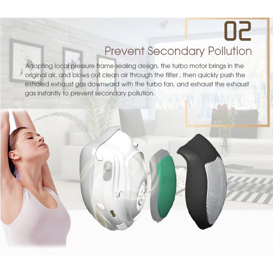 Masker Fan Kipas Udara Electric Mask Respirator HEPA Filter USB Q5 Pro