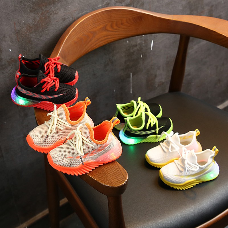SEPATU SNEAKERS ANAK LAKI-LAKI dan PEREMPUAN Nyala lampu led SIZE 21-30 USIA 1 2 3 4 5 6 tahun VO 23