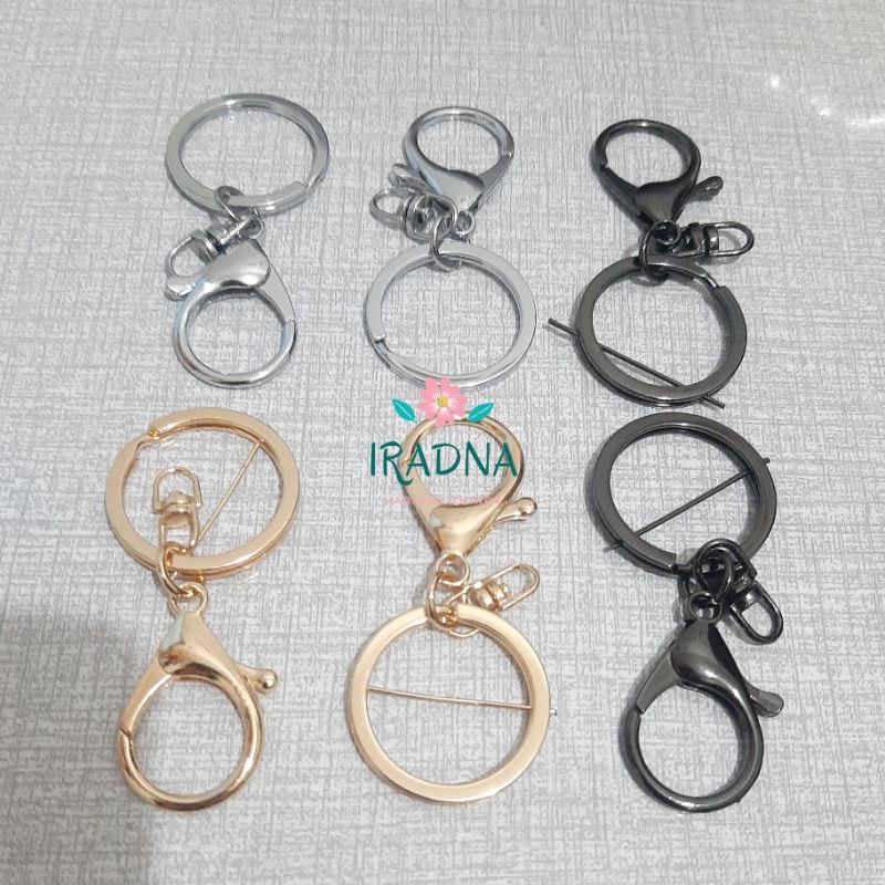 Ring Gantungan Kunci Kokot Udang Keychain + Lobster Clasp Rantai/Putar Bahan Tebal