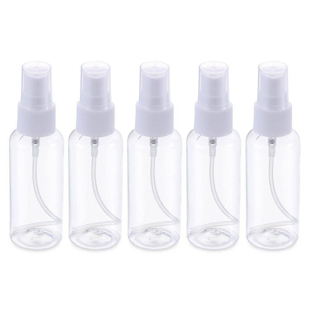 Chookyy 5pcs(warna random) Botol Spray Kosong New Travel Squeeze Clear Botol Disinfektan