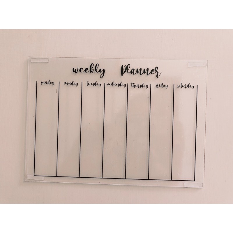 

acrylic weekly planner