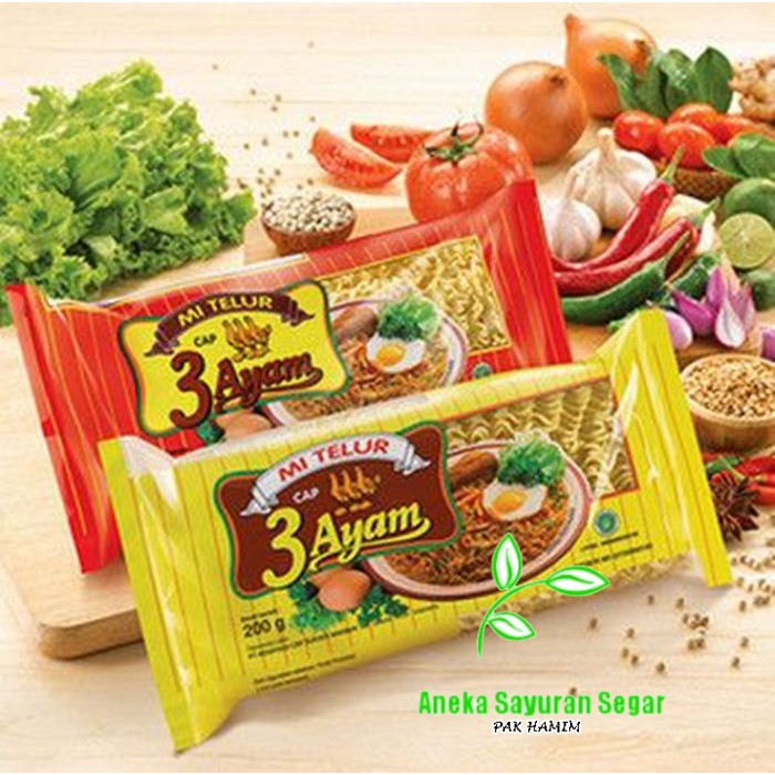 

MURAH Mie Mi Instant Telor Tawar Tanpa Bumbu Serbaguna - Mi telur cap 3 Ayam mie telor 3Ayam 200gr