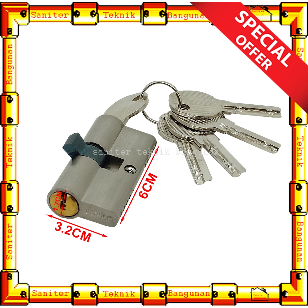 Silinder Cylinder Kunci Pintu Besar Komputer Key Bonnuci