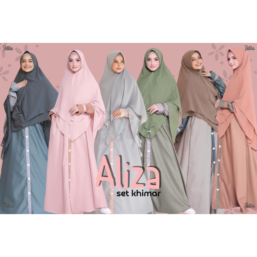 Gamis Azila Set Mika + Khimar Mika Termurah Ori