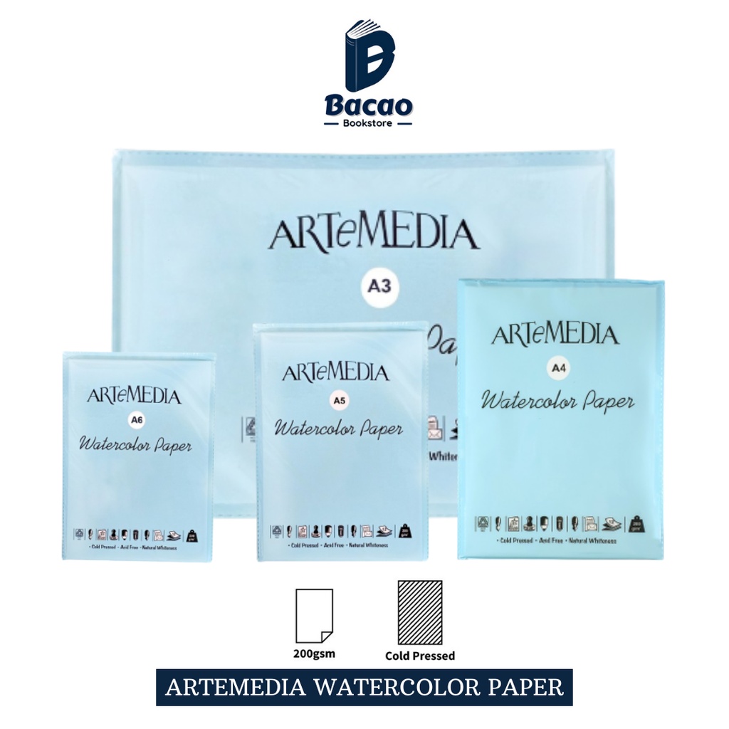 

Kertas Cat Air Artemedia A3 A4 A5 A6 Watercolor Paper Sheet ARTEMEDIA - HARGA PER SET