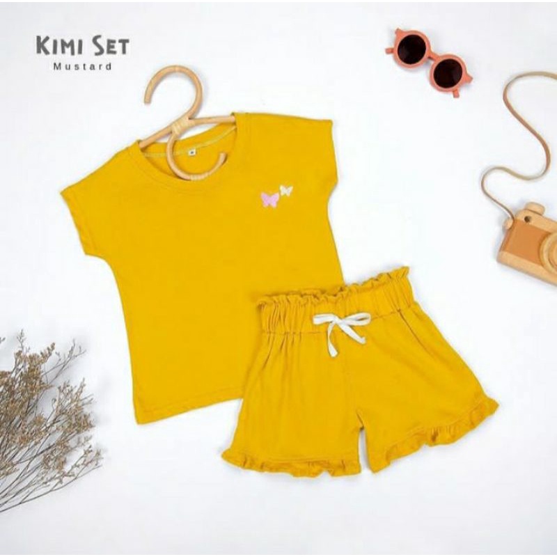 KIMI SET//SETELAN ANAK PEREMPUAM BORDIR BUTTERFLY