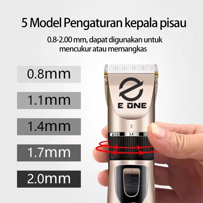 E ONE alat Cukur Rambut Cordless Professional Hair Clipper