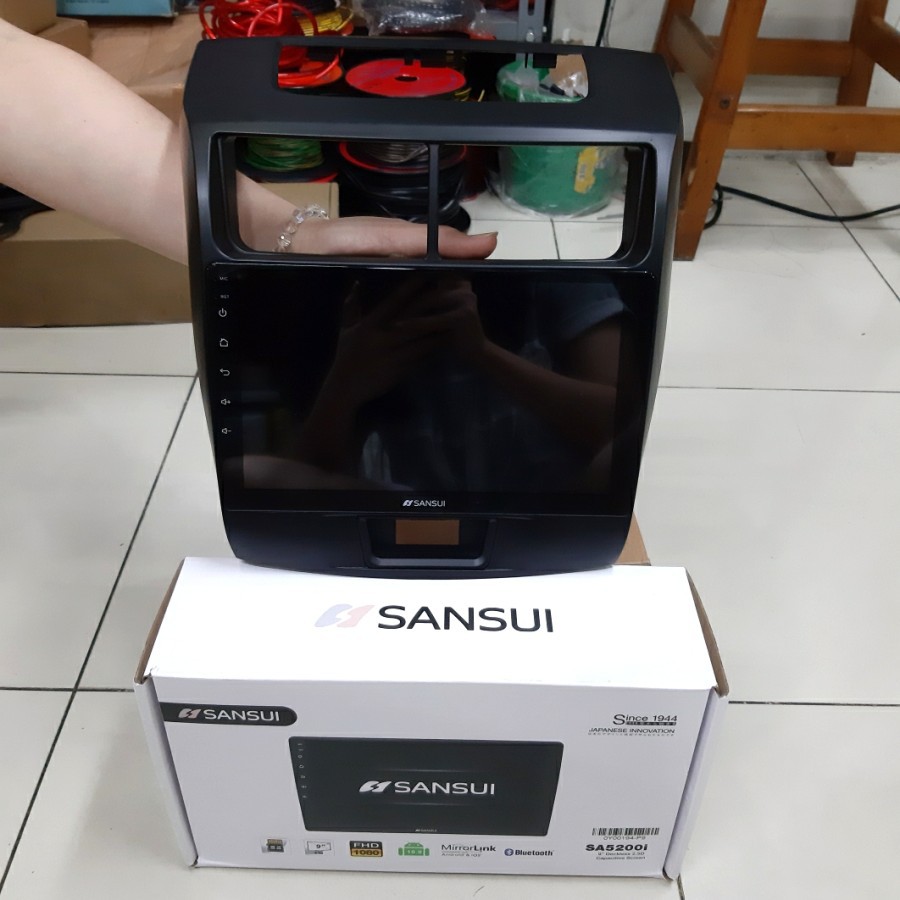 Headunit Double Din  android 9" Sansui SA5200i + Frame Avanza 2012-2018