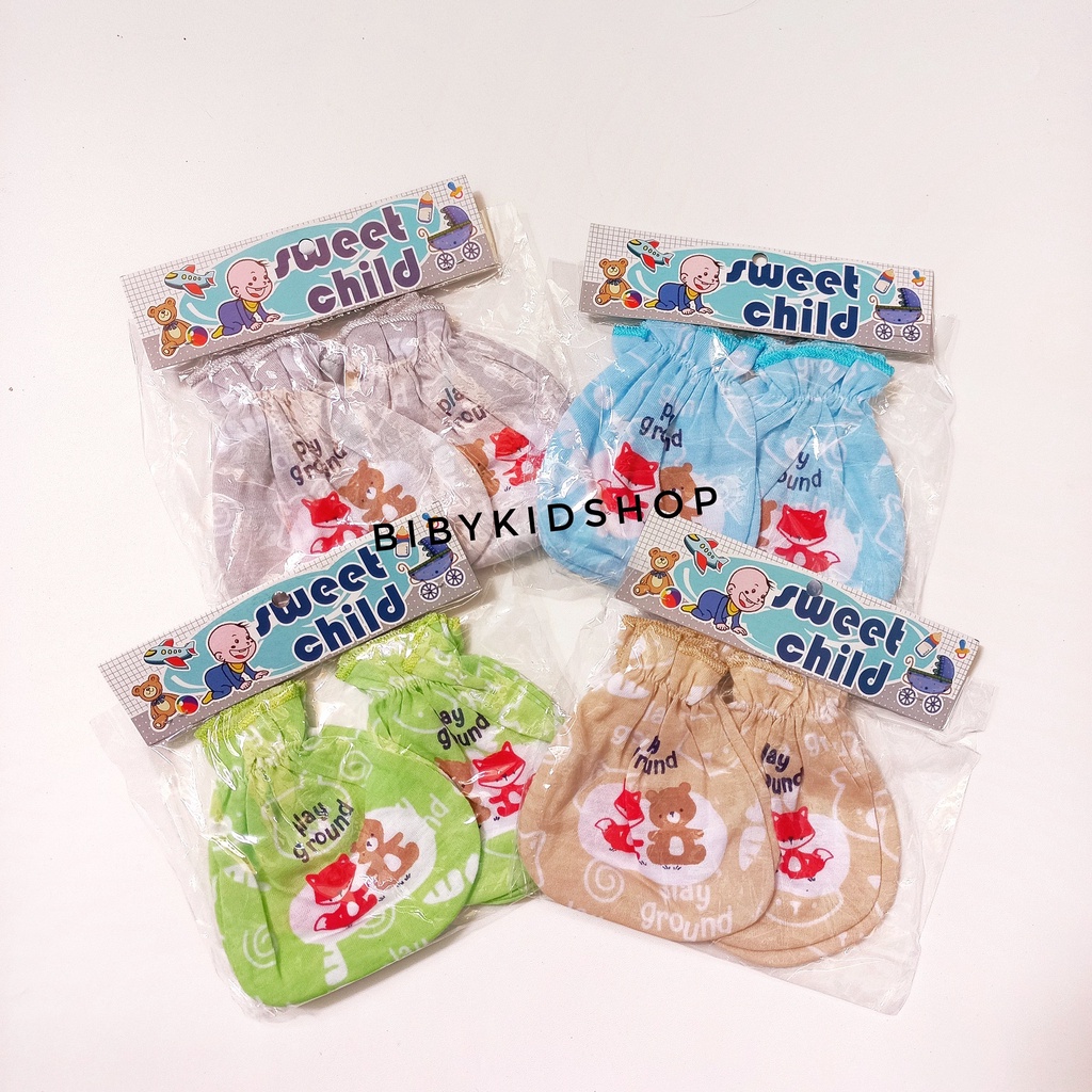 3 Set Sarung Tangan Kaki Bayi Newborn 2 In 1 Polos Sarung Tangan Bayi Set Karakter Lucu Perlengkapan Bayi Baru Lahir