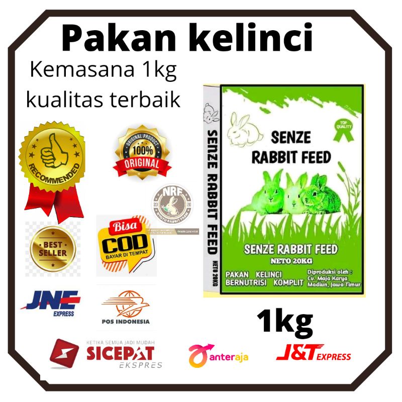 PAKAN PELET KELINCI SENZE kemasan 1kg
