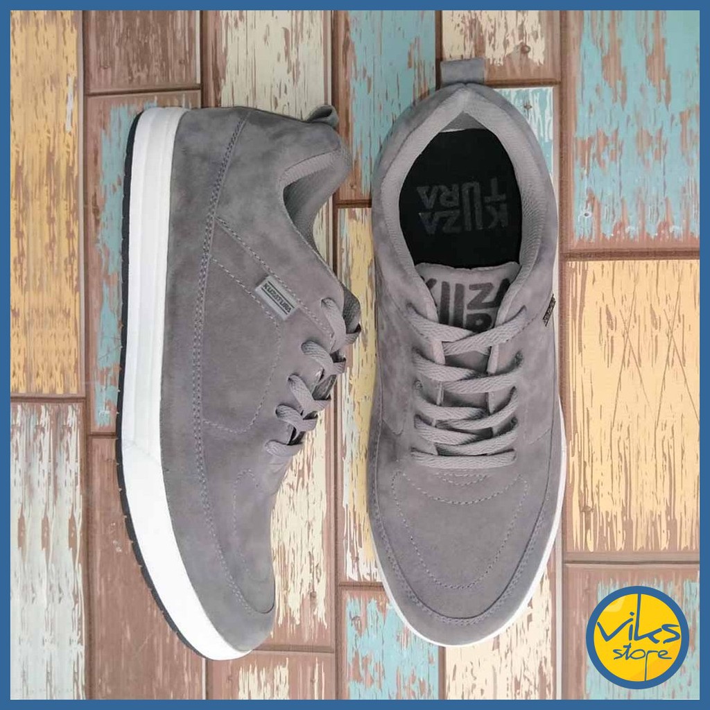 Sepatu Sneakers Pria Cowok Tali Style Casual Distro Kuzatura Original Bahan Suede Lokal Premium Elegan