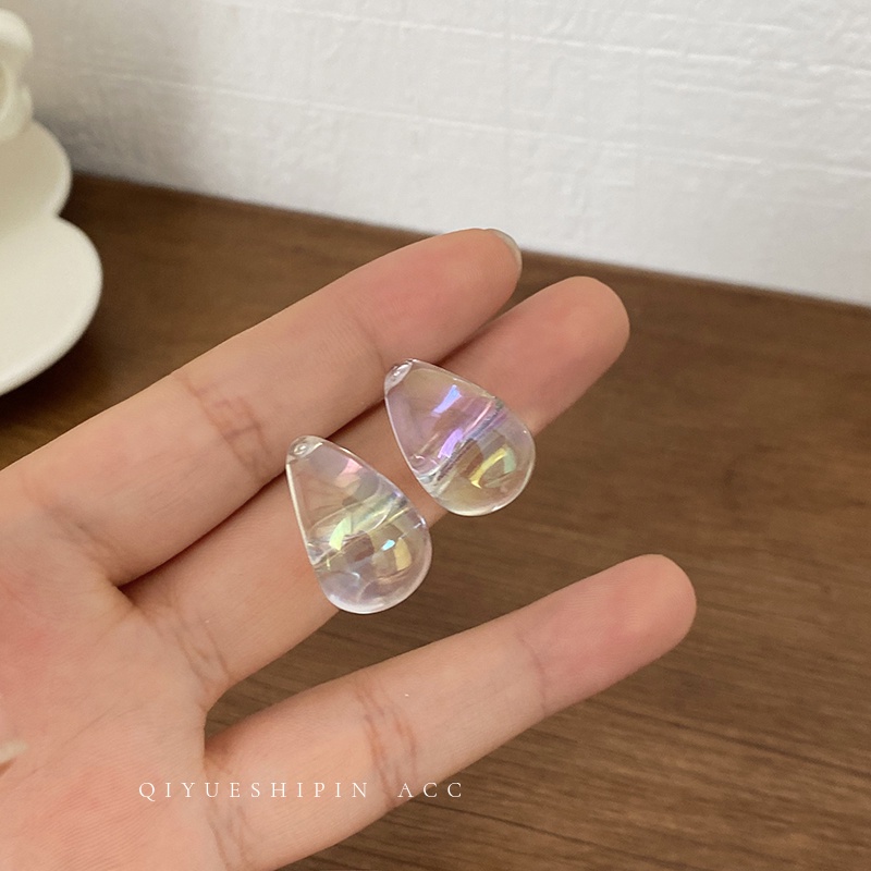 Anting Bentuk Cincin Geometris Warna Transparan Untuk Musim Panas
