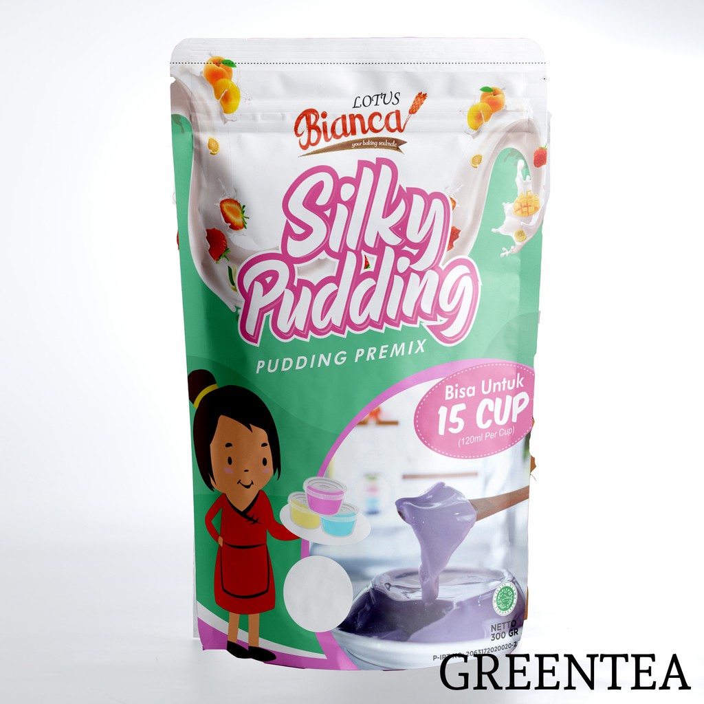 300gr Bianca Lotus Greentea Silky Pudding Premix (tepung instan pudding)