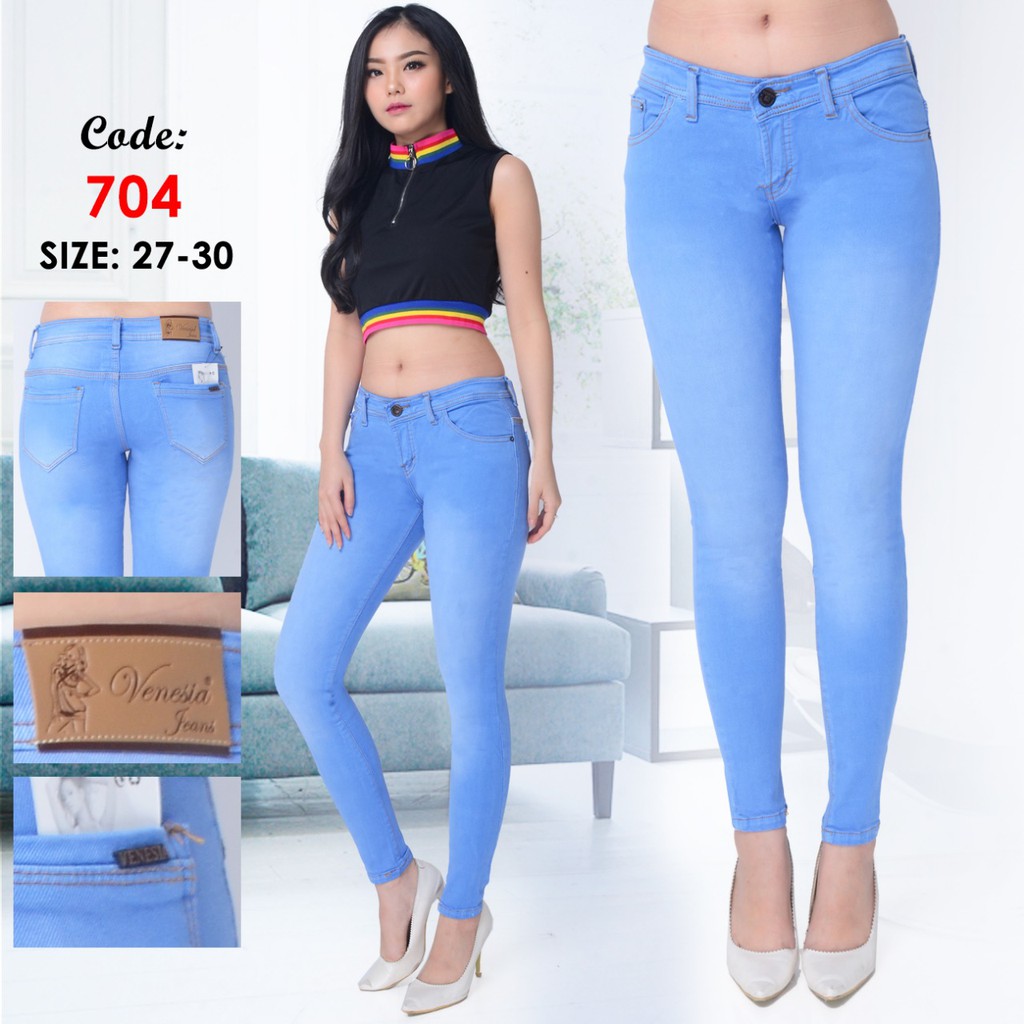 ( Size 31 - 34 ) MC girl - Celana Jeans Polos Jumbo / Celana Soft Jeans Jumbo / Celana Jeans Big Size / Celana Jumbo