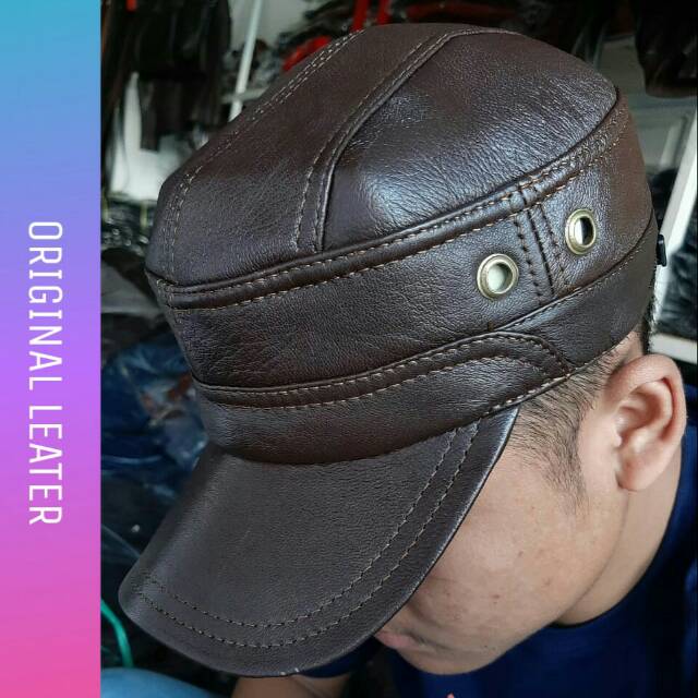 TOPI KULIT PRIA ASLI PRODUKSI GARUT SUKAREGANG | Shopee Indonesia