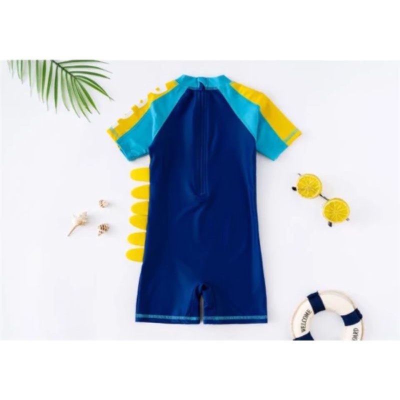 Baju renang anak laki laki Motif dino Baju Renang anak jumpsuit impor Baju Renang swimsuit