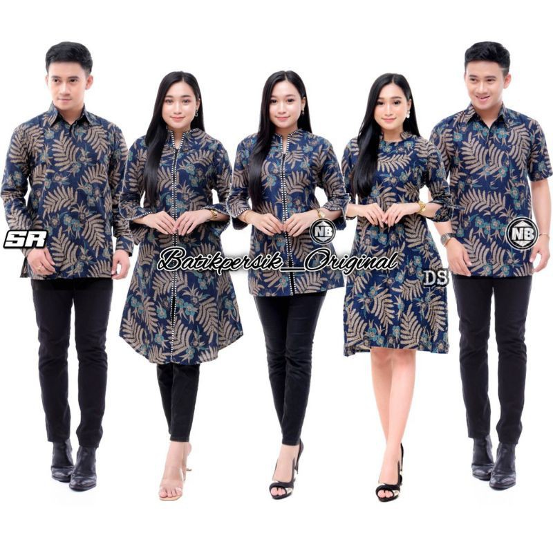 Rama Shinta Couple - Couple Tunik Batik Hem Kemeja Blus Zipper Depan Batik Kantor