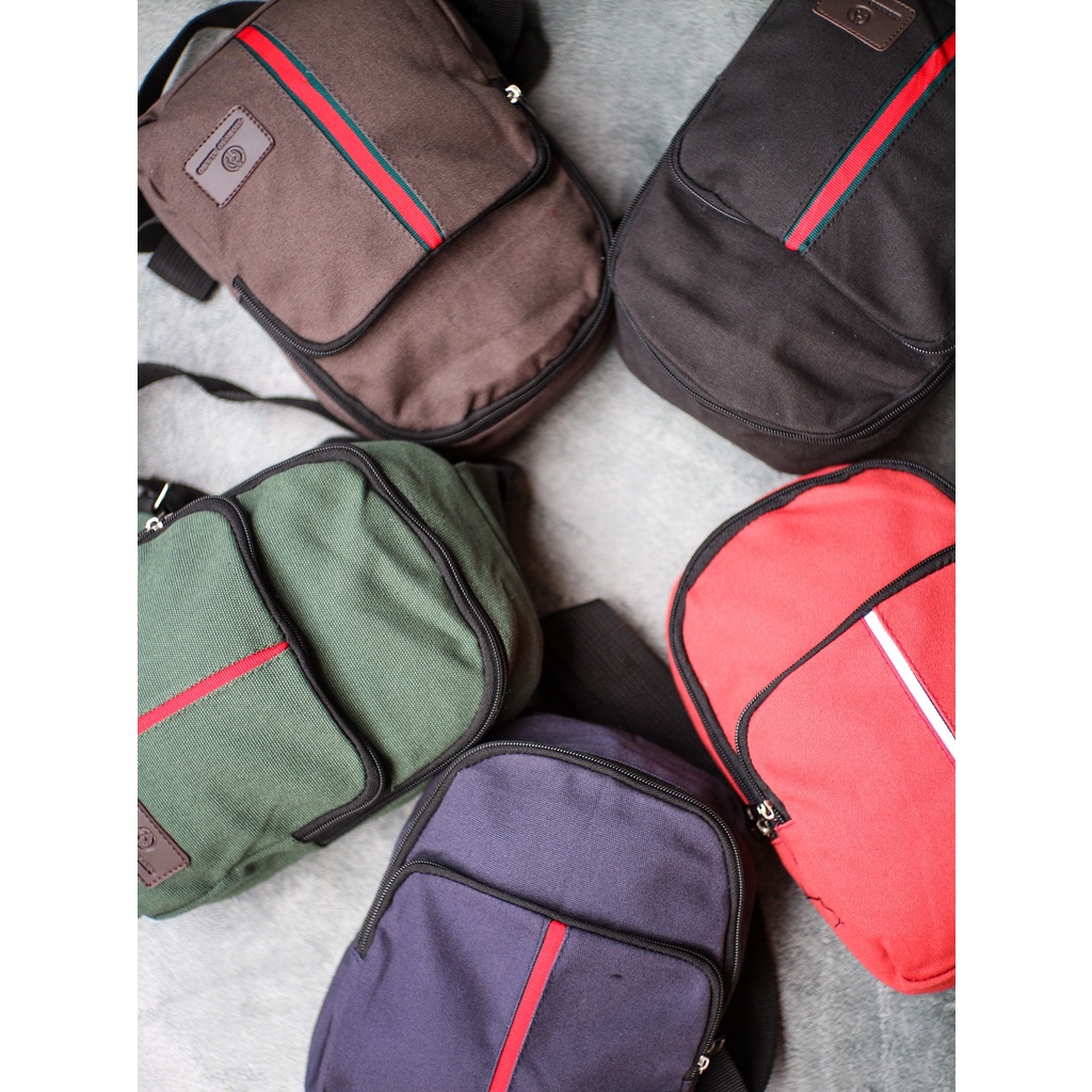 Tas Selempang Bahan Katun / Tas Pria dan Wanita Selempang / Sling Bag - SBB-GA