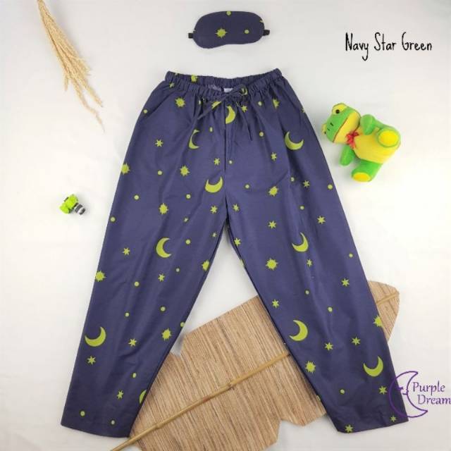 Celana Tidur Panjang Long Pants Home Dress Purple Dream