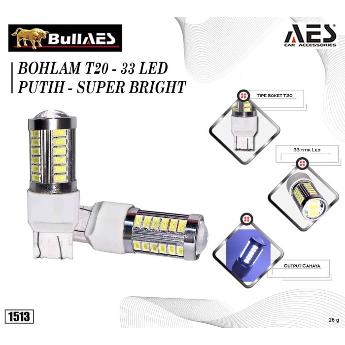 lampu Led T20 33 LED merk Bullaes