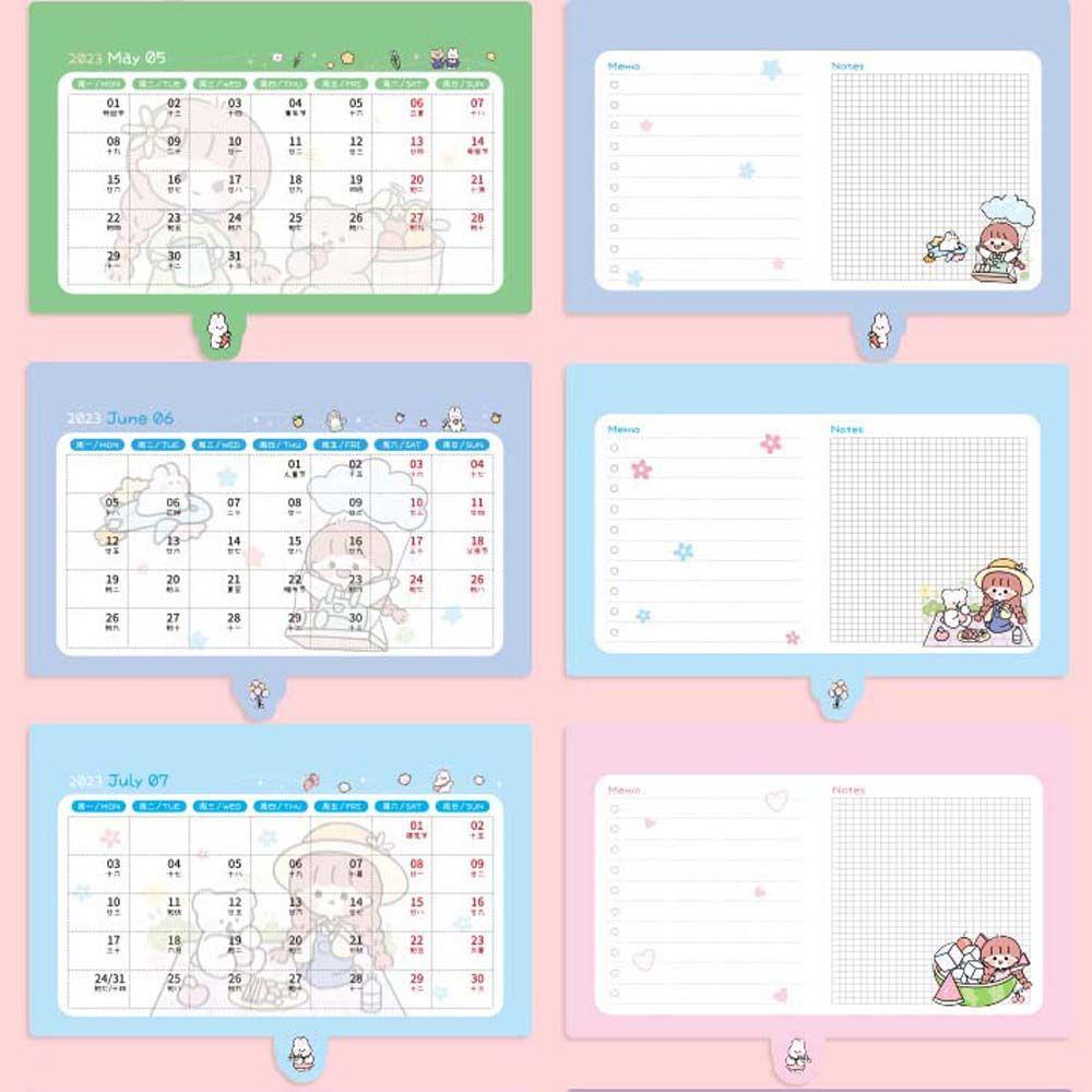 Lanfy 2023kalender Kreatif Siswa Perencana Mingguan Perlengkapan Kantor Sekolah Rumah Jadwal Organizer Alat Tulis Desktop