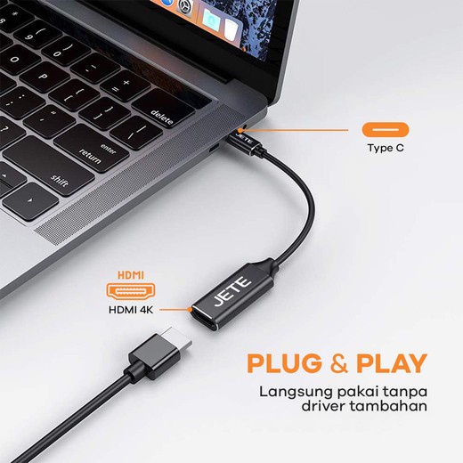 Converter HDMI Female To Type C JETE X6 - Konverter Usb HDMI To Tipe C - Garansi 2 Tahun