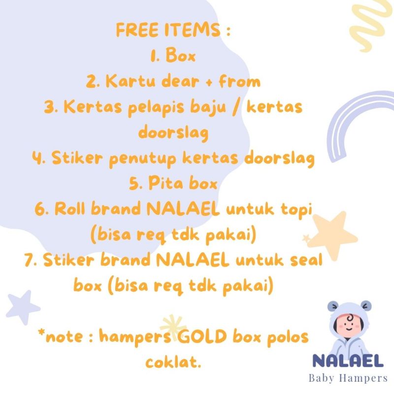 NALAEL Hampers bayi kado lahiran gift newborn cowo cewe unisex - GOLD (COD/Pay Later)